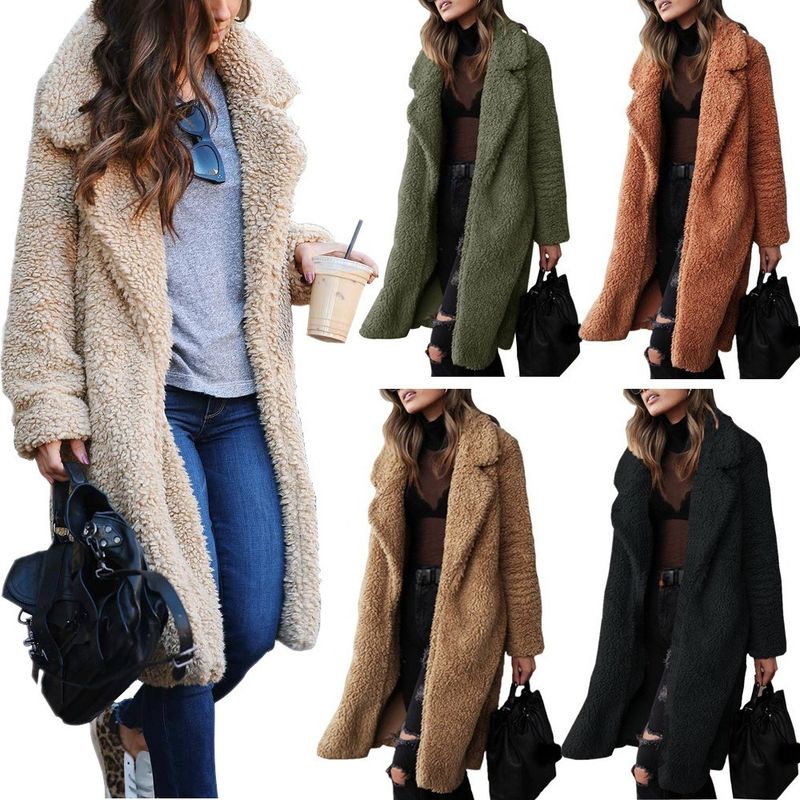 Herbst Winter Langen Mantel Frauen Faux Pelzmantel Dame Lose Fit Dicke Warme Jacke Weibliche Plüsch Teddy Mantel Flauschigen Outwear_voghion.com