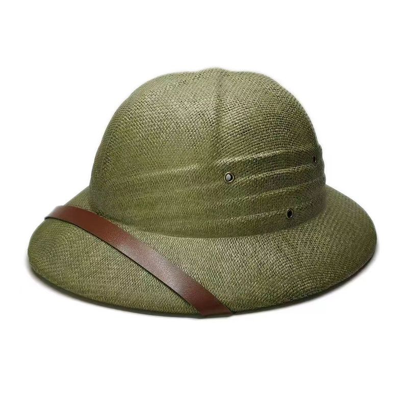 Vendita calda 100% paglia casco midollo sole estate uomini via guerra esercito cappello papà barca secchio cappelli safari giungla minatori berretto_voghion.com