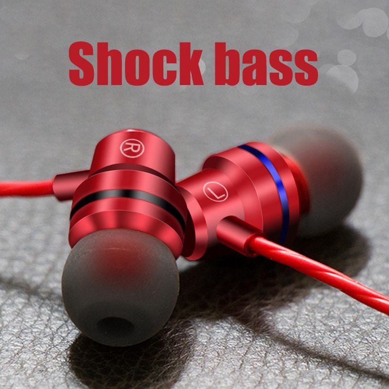 3.5mm Wired In-Ear Earphone Heavy Bass Stereo Volume Control Headphone With Mic_voghion.com