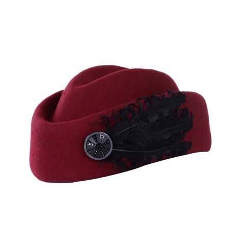 Cappello da donna in vendita calda, moda, nobildonna, vintage, cappello in feltro di lana, donna, elegante, basco, piume, hostess, cappelli da chiesa, signore_voghion.com