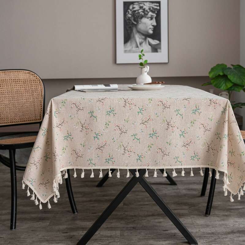 Retro Big Size Tablecloths Bohemian Style Polyester Fiber Square Tassel Decorative Tablecloths_voghion.com