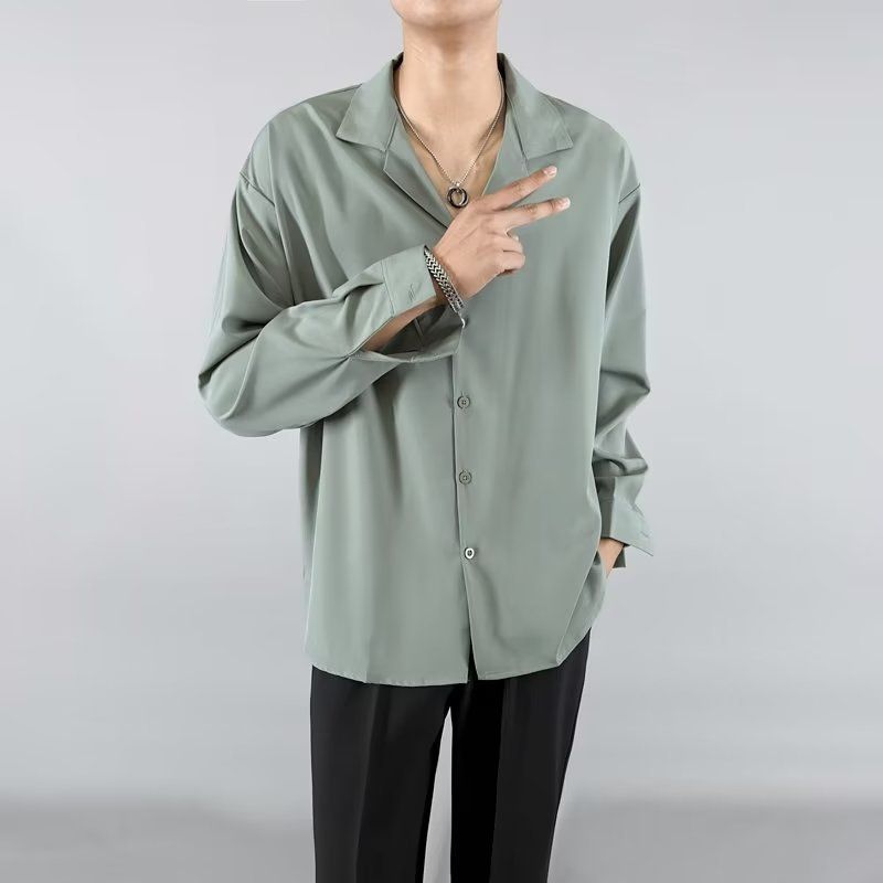 Unbeatable Quality Cuban Collar White High-end Design, Men's Long Sleeved Spring Autumn Suit, Paired With A Niche And Cool Shirt_voghion.com