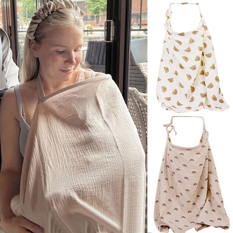 Mother Outing Breastfeeding Cover Cotton Baby Feeding Nursing Covers  Adjustable Privacy Breastfeeding Apron Stroller Blanket_voghion.com