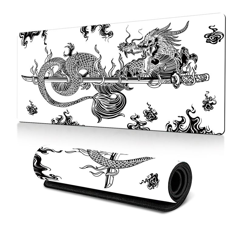 Dragon Mouse Pad Wholesale Dragon Totem Computer Desk Pad Office Learning Large Thick Non-slip Keyboard Pad_voghion.com