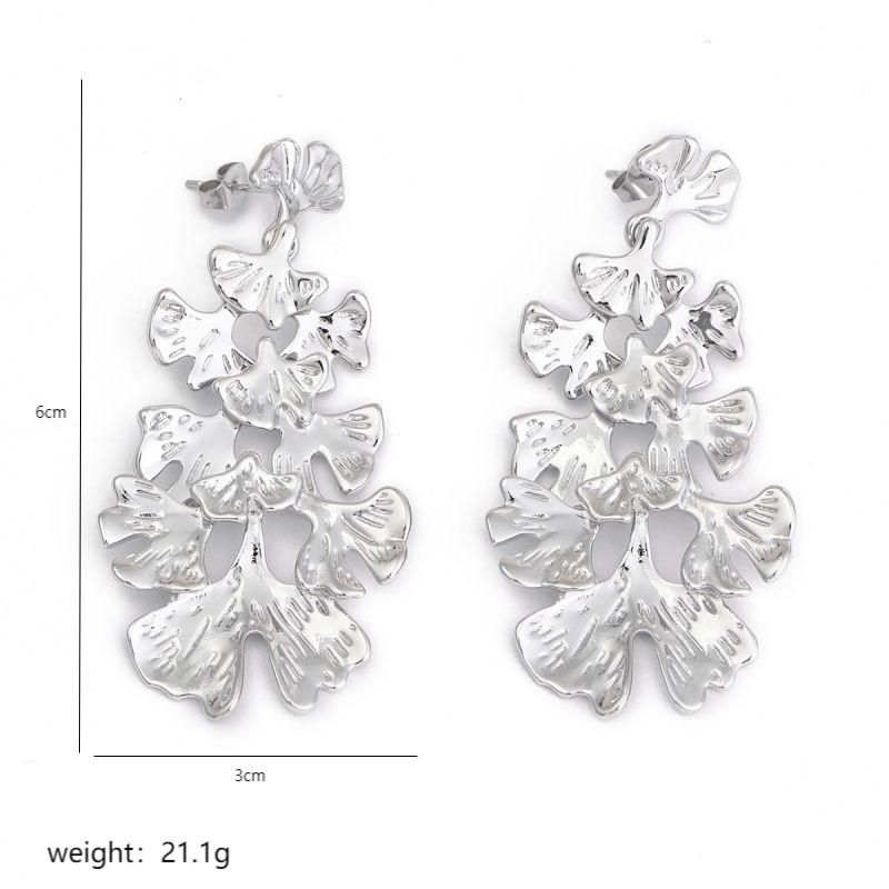 Nouvelles boucles d'oreilles longues en feuille de ginkgo pour femme, défilé de mode, mettant en valeur le tempérament, des modèles exquis et polyvalents, une oreille époustouflante_voghion.com