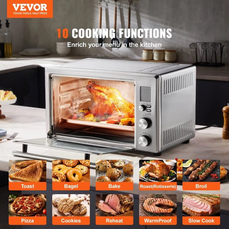 Use Countertop Baker 10-IN-1 For Convection 1800W Home 28L Oven Toaster_voghion.com
