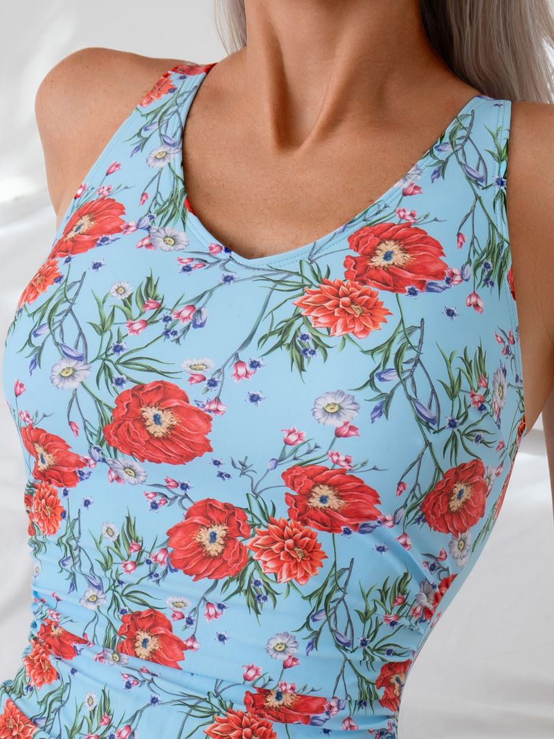 Maillot de bain une pièce imprimé pour femme, style européen et américain, jupe moulante_voghion.com
