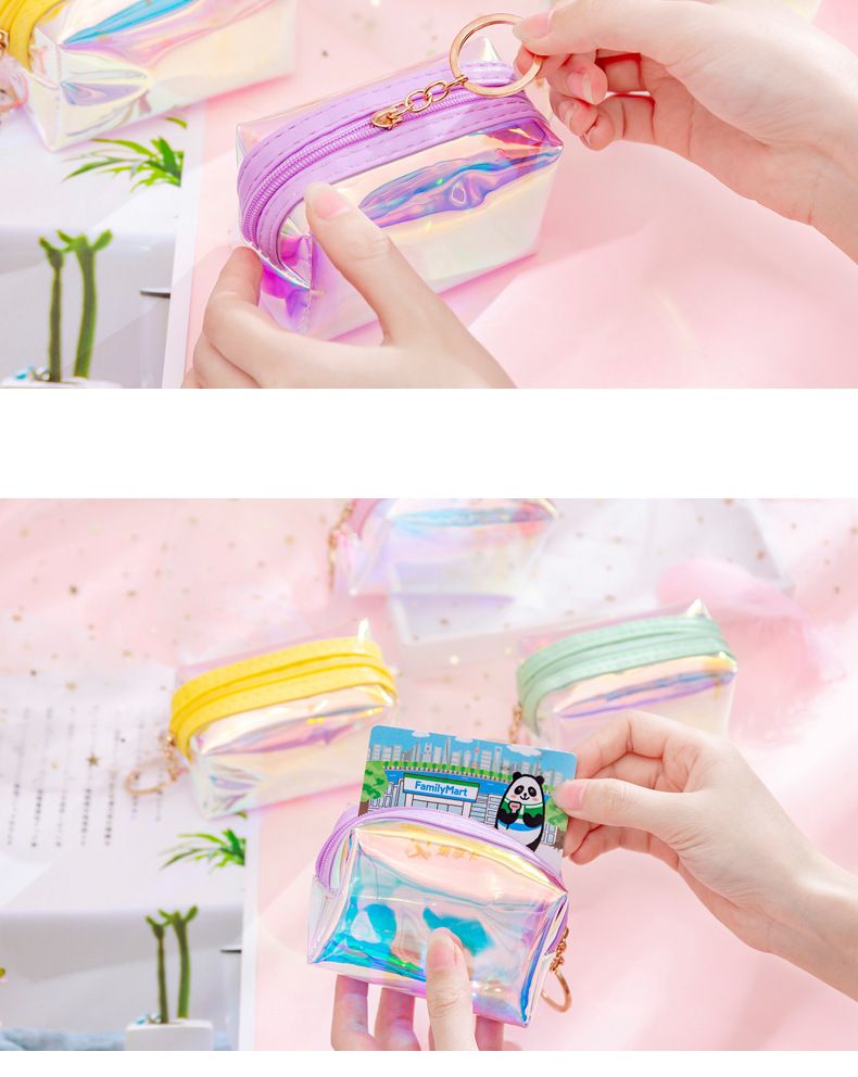 Korea neue ins mädchen herz transparent laser geldbörse student mini münze schlüsselbund tasche spot großhandel_voghion.com