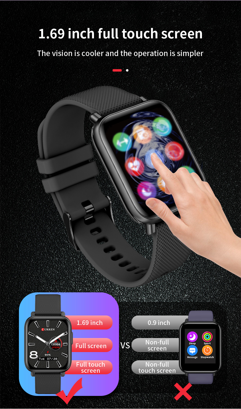 Curren/Carryon S1 Smart Running Outdoor Step Counting Sports Multifunctional Electronic Men's Watch_voghion.com