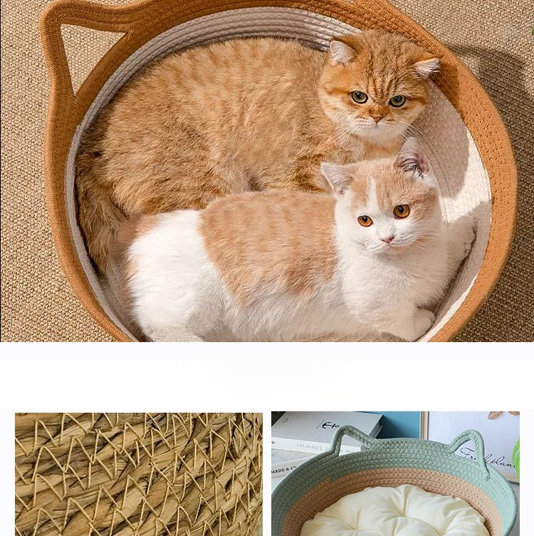 Tappetino tiragraffi universale Nest Four Seasons fatto a mano in paglia per gatti, produzione estiva, rimovibile e lavabile_voghion.com