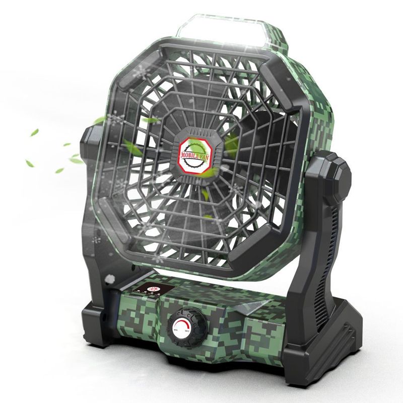 Εξωτερικός ανεμιστήρας κάμπινγκ USB φόρτισης Φωτισμός ανεμιστήρα κάμπινγκ Φορητός επιτραπέζιος ηλεκτρικός ανεμιστήρας_voghion.com