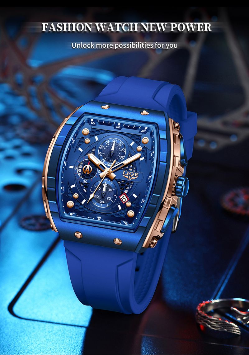 Men's Sporty Quartz Watch With Triple Subdials, Date Display, And Luminous Hands, Durable Silicone Strap, 30M Water Resistant For Outdoor Activities_voghion.com