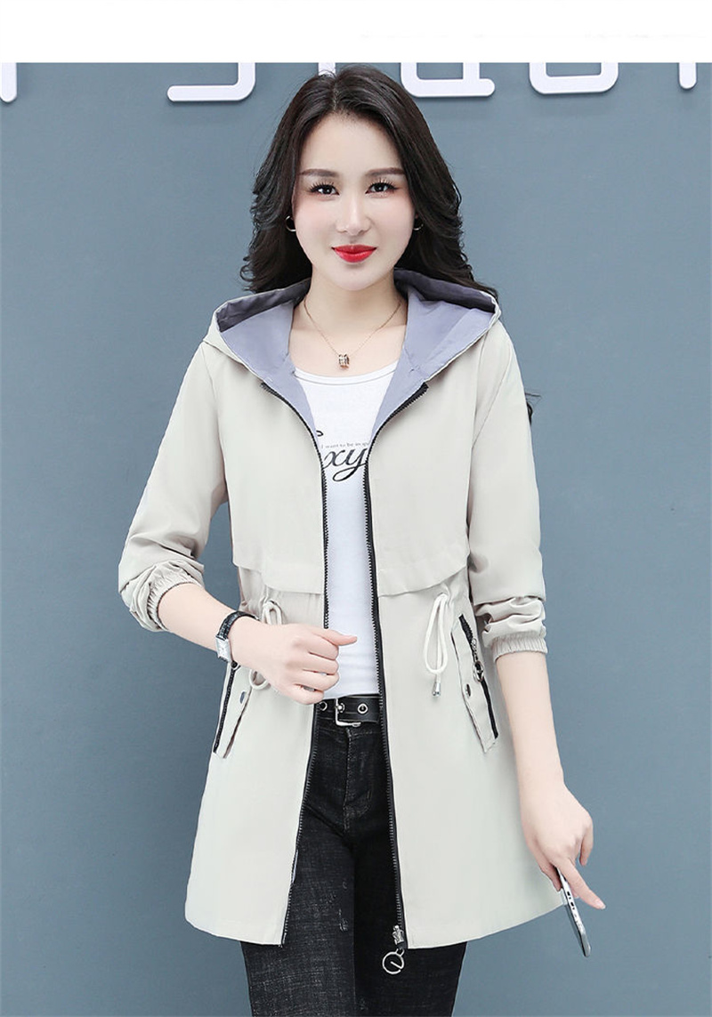 Double-Sided Trench Coat Women 2022 New Spring Autumn Clothes Hooded Large Size Long Windbreaker Jacket Female Outerwear_voghion.com