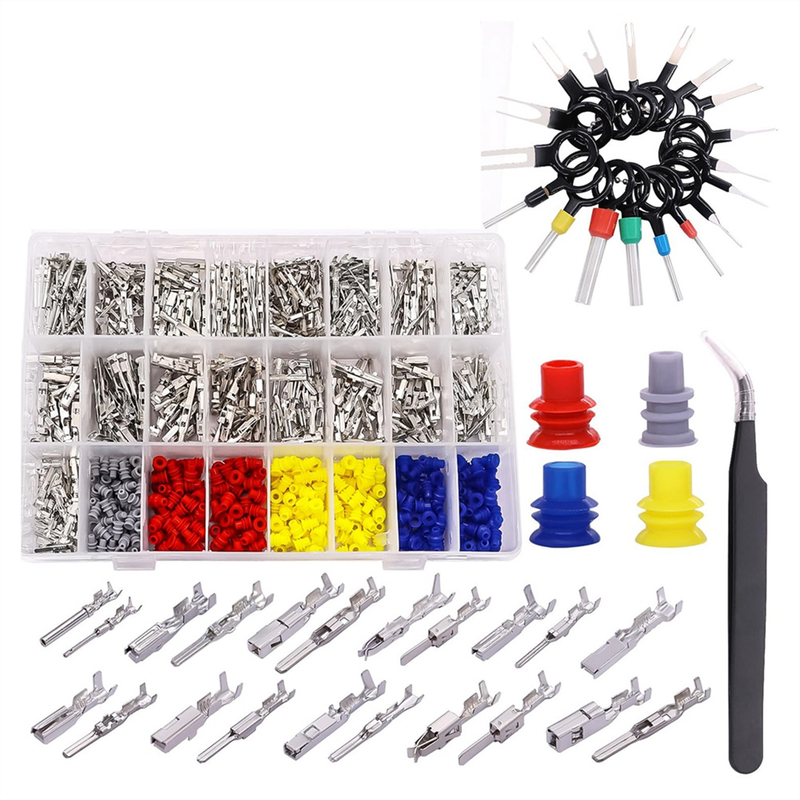 755Pcs Car Electrical Wire Kit 1/1.5/1.8/2.2/2.8/3.5mm 21Type Connector Pins Terminal Auto_voghion.com