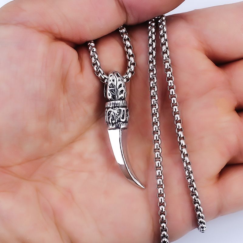 New Hip Hop Street Punk Personality Hot Sale Faith Muse Prayer Prayer Stainless Steel Pendant Angel Wings Necklace Men's Necklace_voghion.com