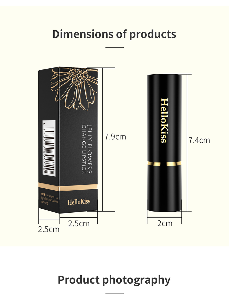 Hellokiss Jelly Flower Lipstick and Moisturizing Make up Coloring Gold Foil Warming lipstick_voghion.com