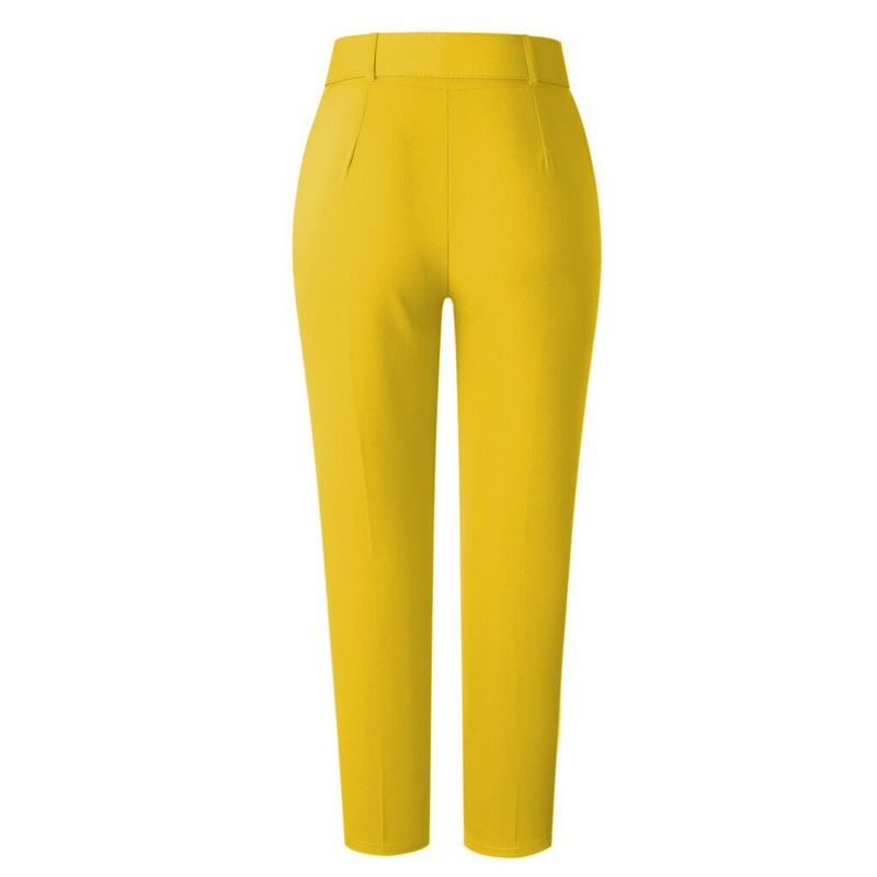 Freizeithose mit hoher Taille, Slim-Fit-Anzughose, Damenhose, Herbst-Berufshose_voghion.com