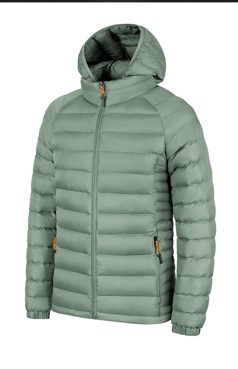 Men's Striped Hooded Cotton Jacket - Lightweight Foldable Travel Coat With Zip Closure, Casual Winter Outerwear For Business & Leisure_voghion.com