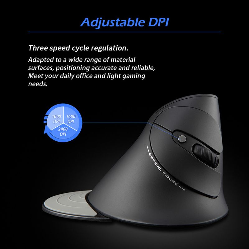 ZELOTES F-17 Gaming Ergonomic Upright Optical Vertical Wrist Rest Wireless 6 Button Desktop PC Gamer Mouse_voghion.com