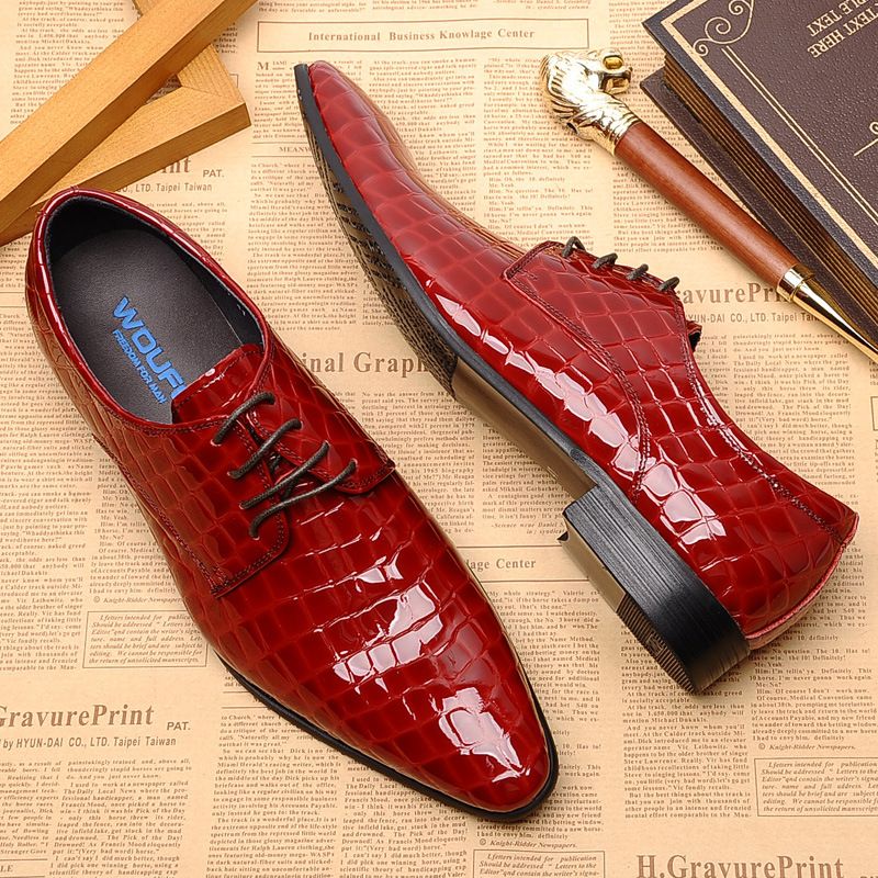 Scarpe da sposa da uomo in vera pelle con punta a punta, in vernice, stile britannico, formali, da lavoro, da uomo, tendenza_voghion.com