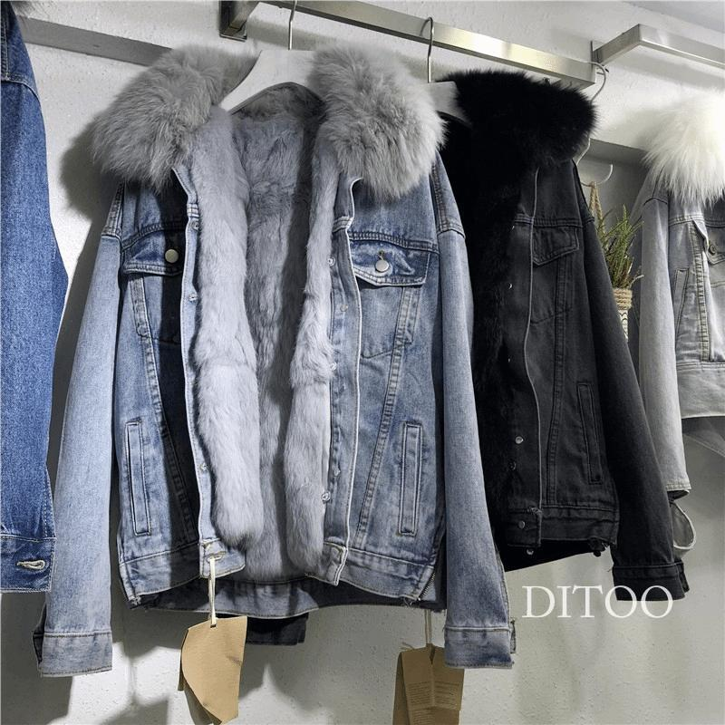 Jeanskappa, kort, ny 2023 vintertank plysch, avtagbar bomullsrock, förtjockad_voghion.com