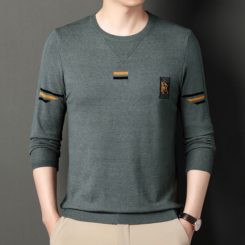 Middle aged undergarment knitted for spring and autumn, dad's men's casual sweater_voghion.com