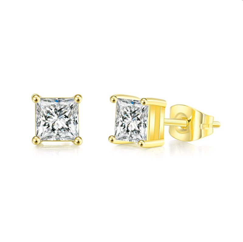 Geometrische Zirkon-Ohrringe für Unisex, modische und vielseitige einzelne Diamant-Ohrringe, beliebte Unisex-Ohrringe_voghion.com