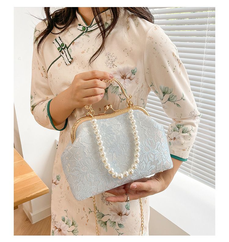 Große Kapazität Spitze Clip Damen Schulter Cheongsam High-End-Geschenk antike Tasche Perle Handtasche_voghion.com