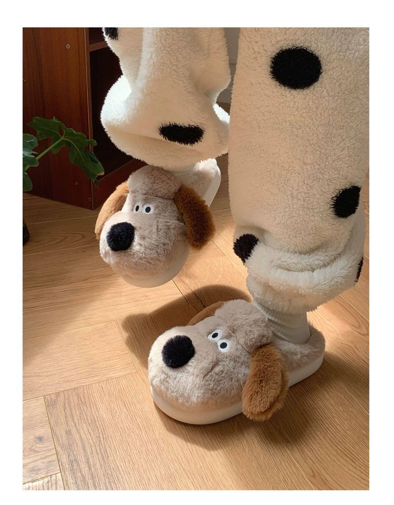 Pantofole invernali per bambini in cotone caldo per bambini, divertenti cartoni animati, cane maestro, scarpe in cotone di peluche_voghion.com