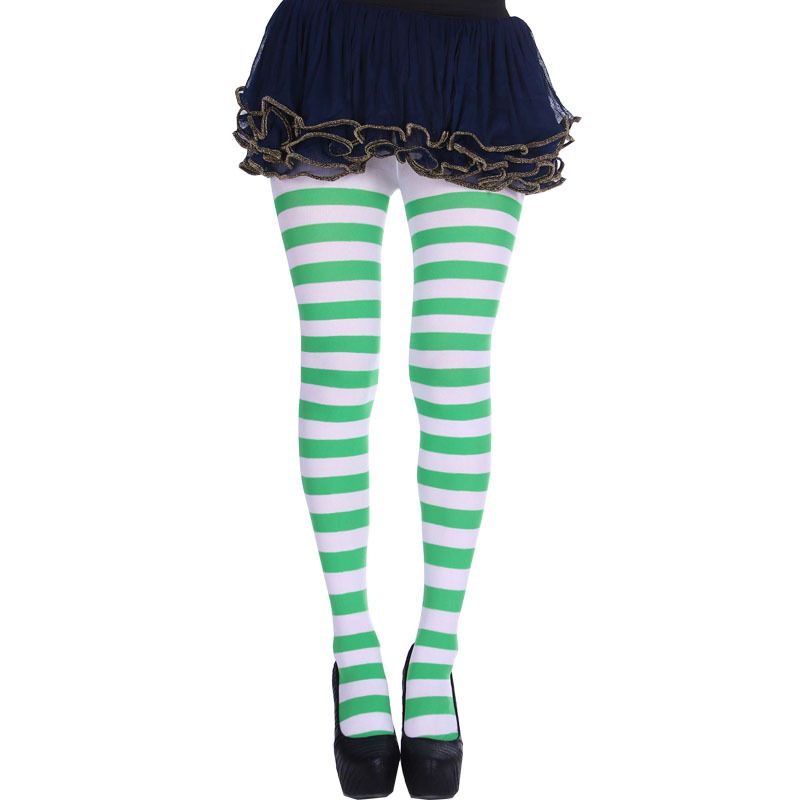 Cross Border Halloween Christmas Pantyhose Pantyhose Adult Party Costume Striped Pantyhose Multicolor Optional_voghion.com