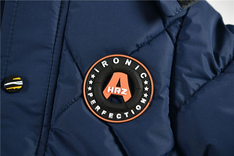 Abrigo grueso de invierno para niño: Chaqueta larga con capucha desmontable y cremallera (100-140 cm, negro/azul marino/caqui/bronce)_voghion.com