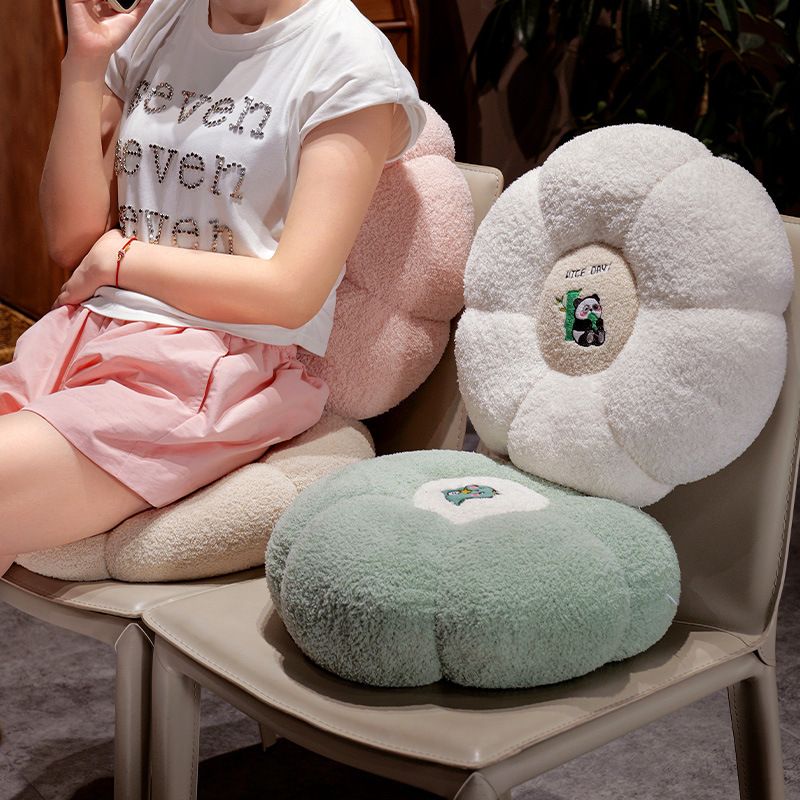 Floral Sofa Bay Window Thickened Floor Office Chair Cushion With Backrest Lumbar Pillow_voghion.com