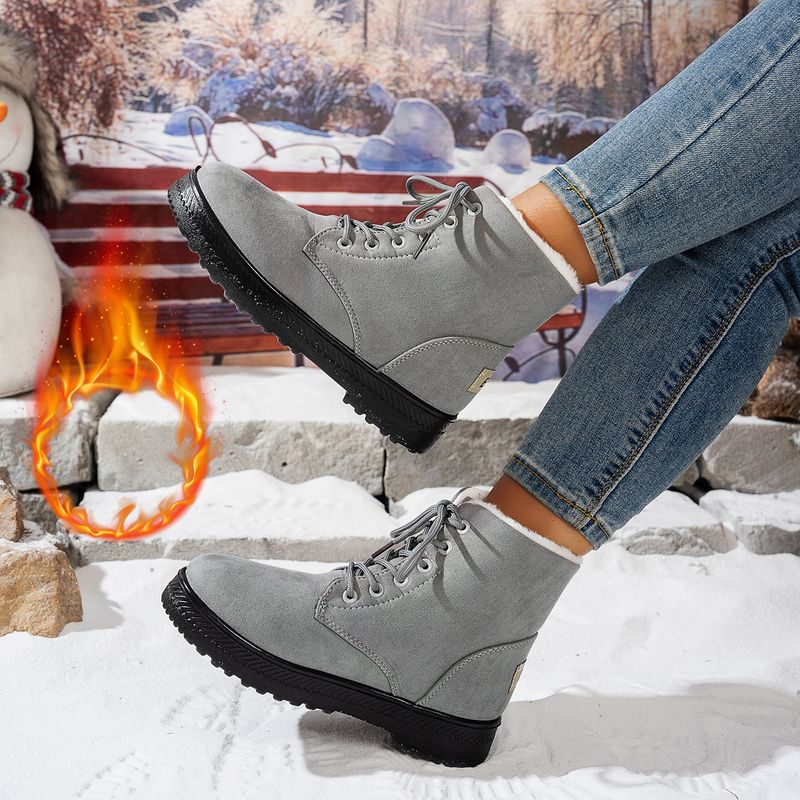 Snow Outdoor Lightweight Non-Slip Lace-Up Thickened Warm Women's Cotton Boots European Size 45_voghion.com