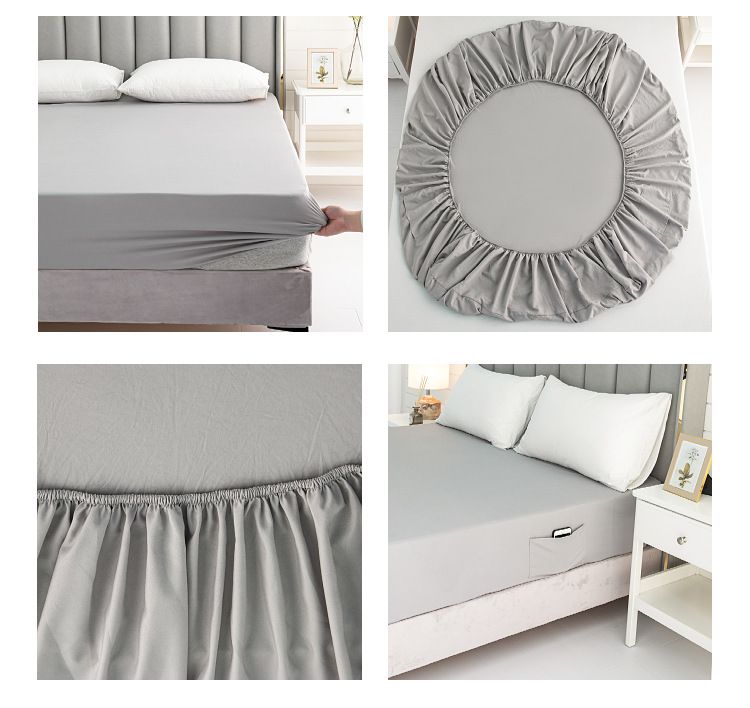 Home Garden Solid Color Sanded Pocket Bedspreads And Fitted Sheets_voghion.com