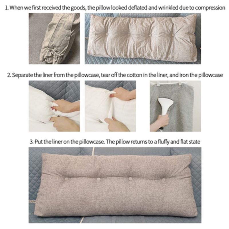 SOGA 180cm Beige Triangular Wedge Bed Pillow Headboard Backrest Bedside Tatami Cushion Home Decor_voghion.com