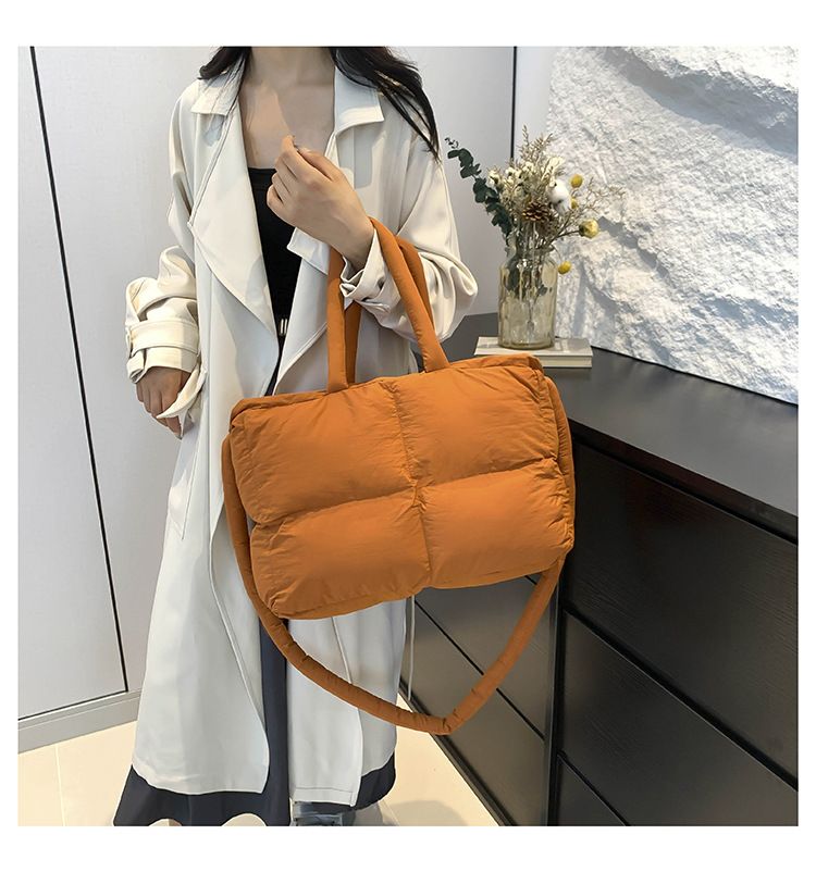 Cotton Bag Down Bag Female Large Capacity Leisure Tote Bag Ladies Commuter Shoulder Bag_voghion.com