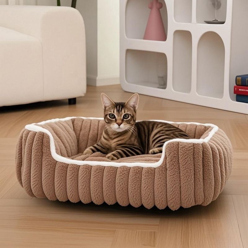 Nova cama para gatos para todas as estações, com colchão, cama extra grande e espessa para cães médios e pequenos_voghion.com