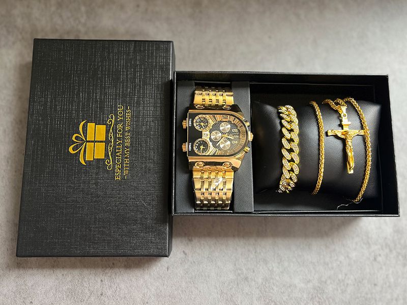 Herenhorloge van roestvrij staal met meerdere tijdzones, grote lichtgevende wijzerplaat en geschenkverpakking, casual quartzhorloge met stalen band_voghion.com