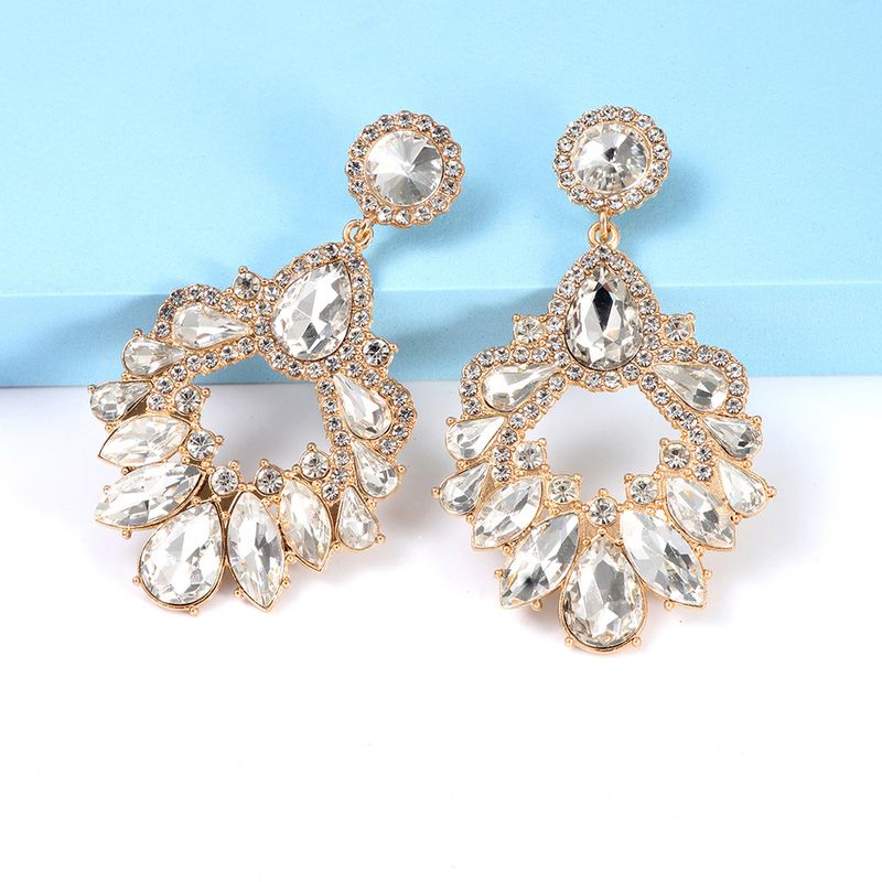 Female earrings geometric shape diamond exaggerated earrings_voghion.com