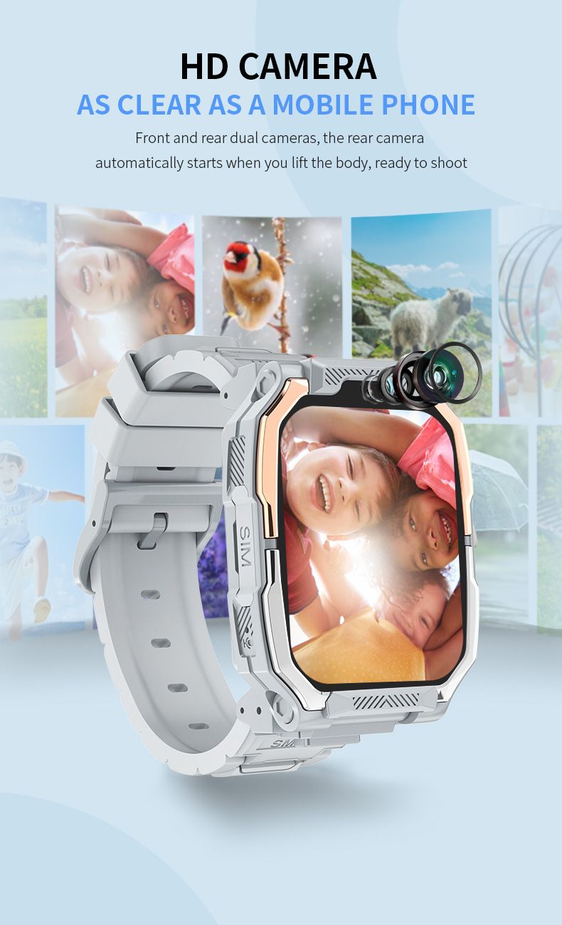 4G volledig netwerk kindertelefoonhorloge met kaartinvoer, slimme oproeppositionering, multifunctioneel horloge, directe verkoop vanuit de fabriek_voghion.com