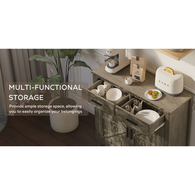 Cabinet Drawers Modern Kitchen Coffee And 2 Doors With With Storage Buff 2 Sideboard Storage Cabinet Buffet Farmhouse Bar Floor_voghion.com