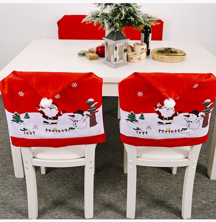 Decorazione natalizia Haube Coprisedia creativo in tessuto non tessuto con pupazzo di neve per anziani Coprisedia stampato rosso Coprisgabello_voghion.com