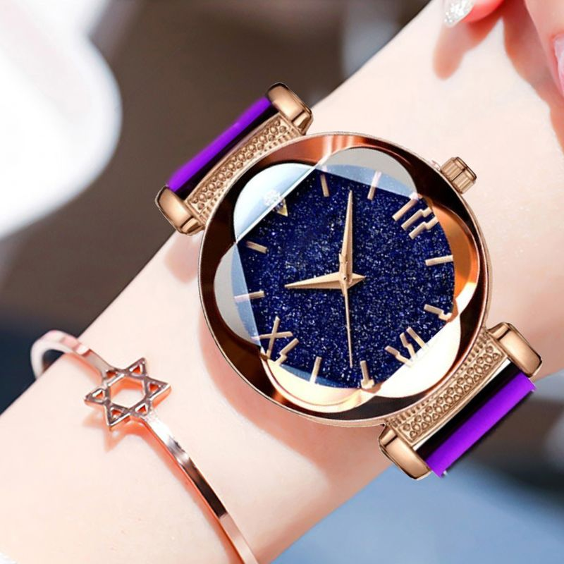 Yamaler Starry Sky Watch magnetilise rihmaga ümmarguse numbriga naistele mõeldud kvartskäekell kohtinguteks_voghion.com