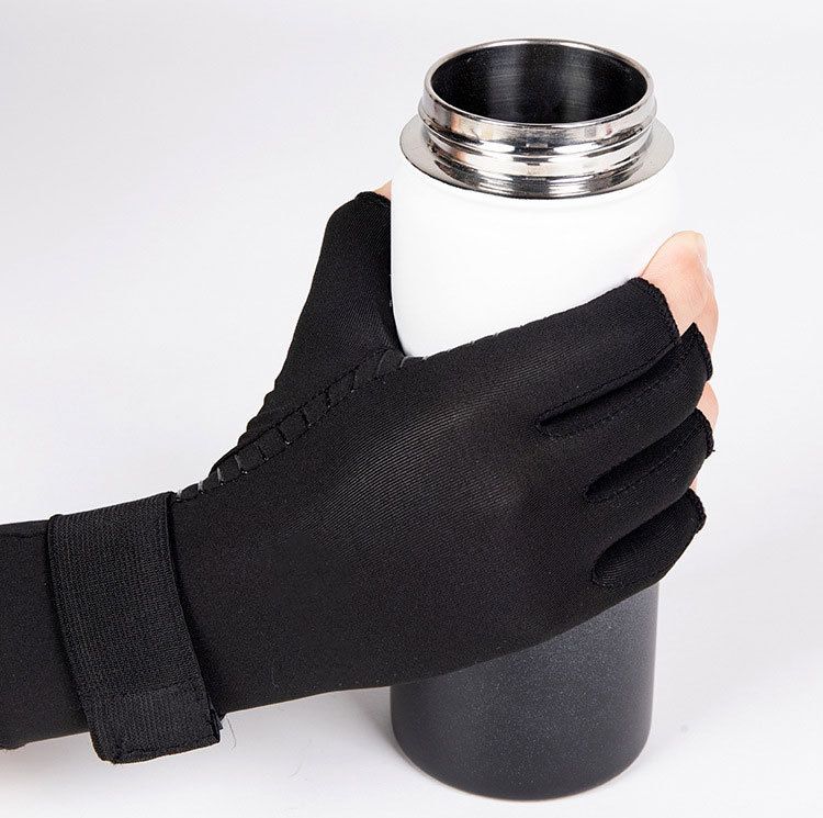 Half vinger druk handschoenen Kopervezel fitness band Sport outdoor antislip gewrichtsverzorging fiets handschoenen_voghion.com
