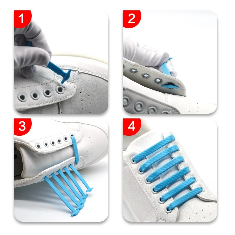 16 pz/lotto Scarpe Elastiche In Silicone Senza Cravatta Scarpe Creative Lazy Gomma Lace 13 Colori Bambini Scarpe Da Ginnastica Per Adulti Veloce_voghion.com