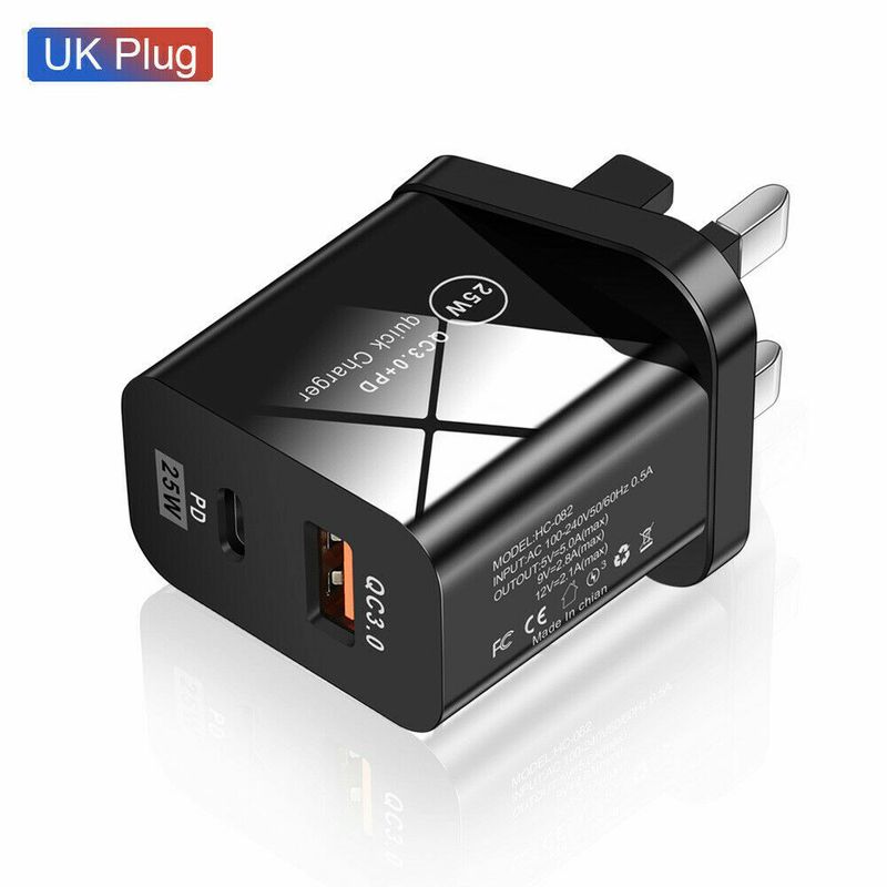 For Samsung S24 S23 S22 S21 FE Fast Wall Charger 25W USB Type-C PD Power Adapter_voghion.com