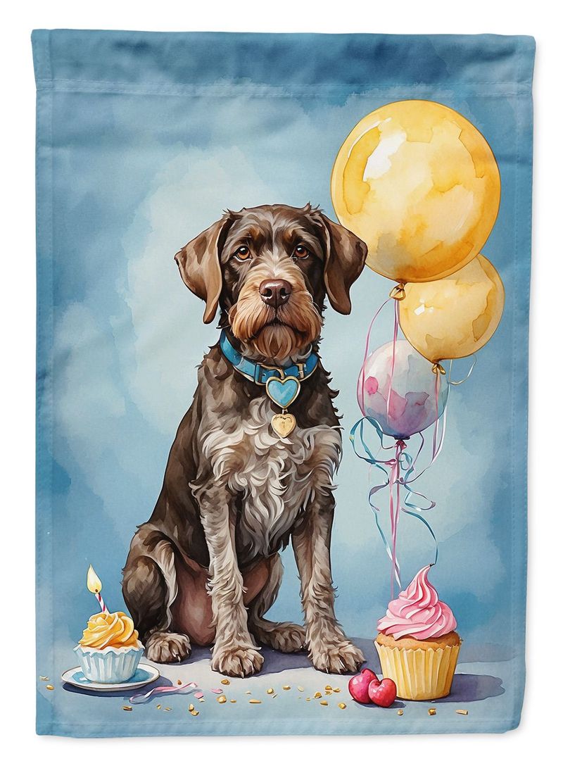 German Wirehaired Pointer Happy Birthday Garden Flag Mailbox Flag Decorative Yard Flag Banner Outside Patio Artwork Yard Flower Beds, Garden Size, Multicolor_voghion.com