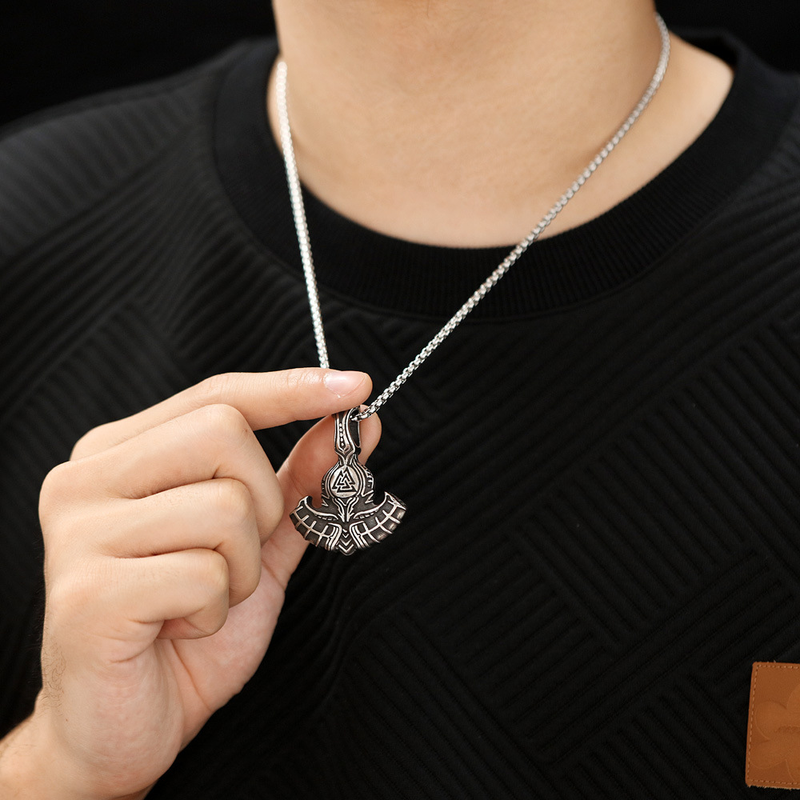 Boat Anchor Triangle Pendant Personality Titanium Steel Necklace For Men_voghion.com