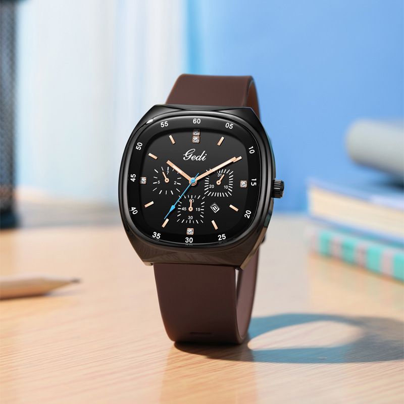 Gordie Niche Large Student High-Value Oval Dial Silicone Women's Light Waterproof Calendar Watch_voghion.com