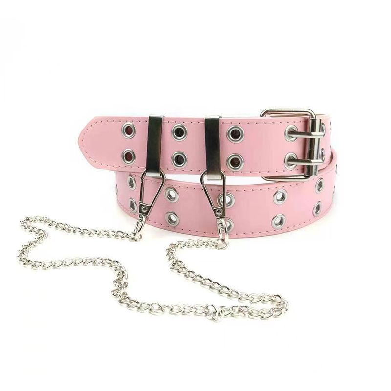 per donna pantaloni cargo in denim stile punk semplice catena in metallo con cintura per gonna_voghion.com